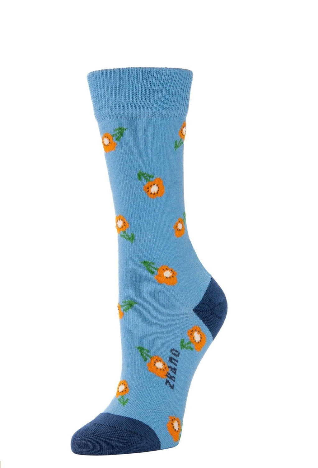 Forget Me Not Crew Socks - Sky Blue