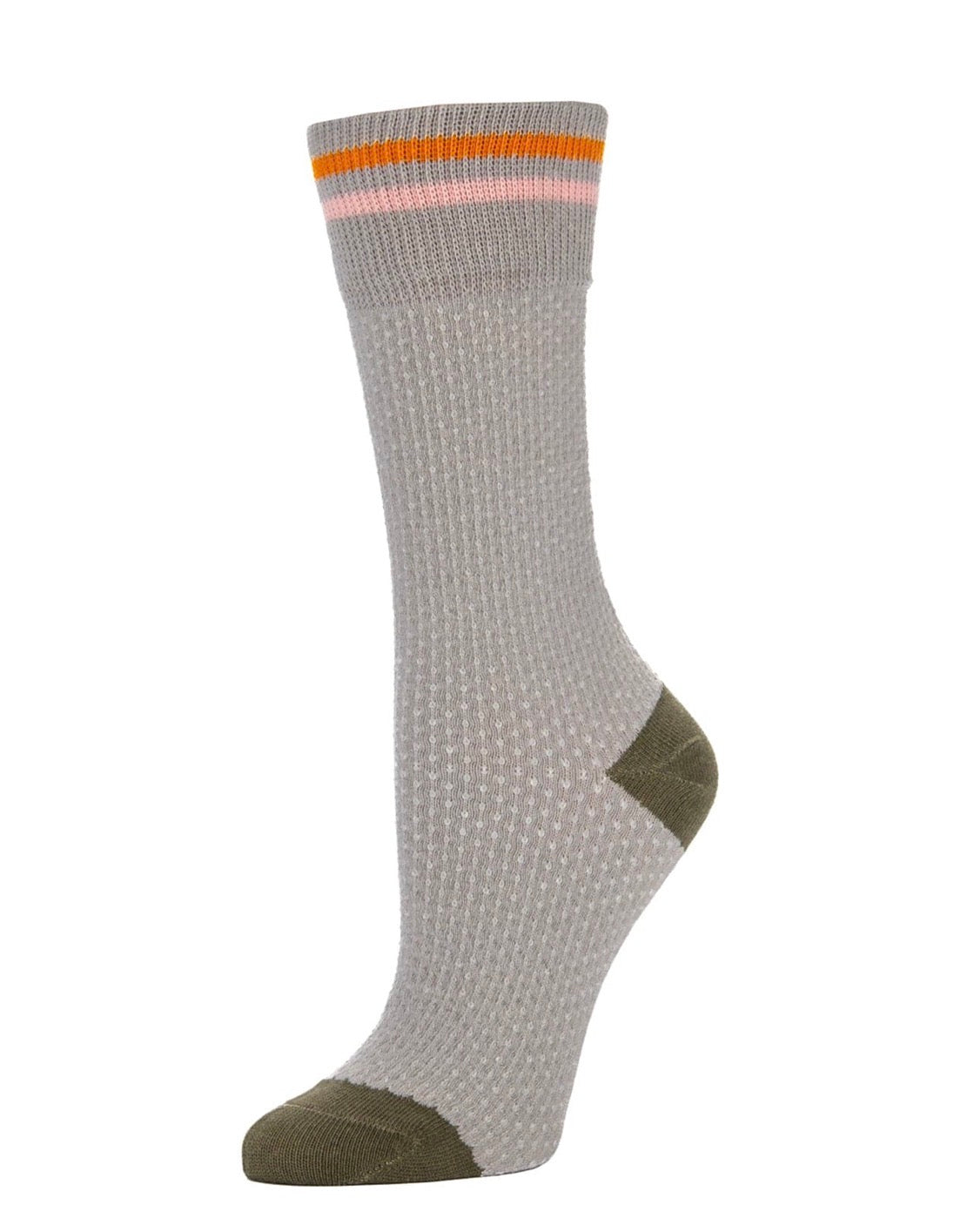 Pintuck Crew Sock - Heather