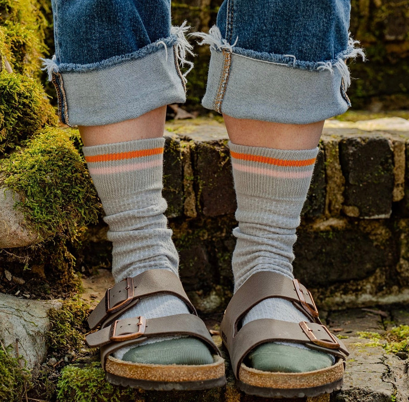 Pintuck Crew Sock - Heather