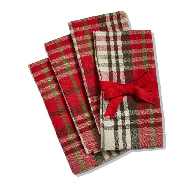 Plaid Cloth Napkins - Set of 4