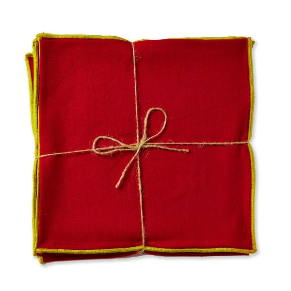 Pop of Color Cloth Napkins - Set of 4 - Red