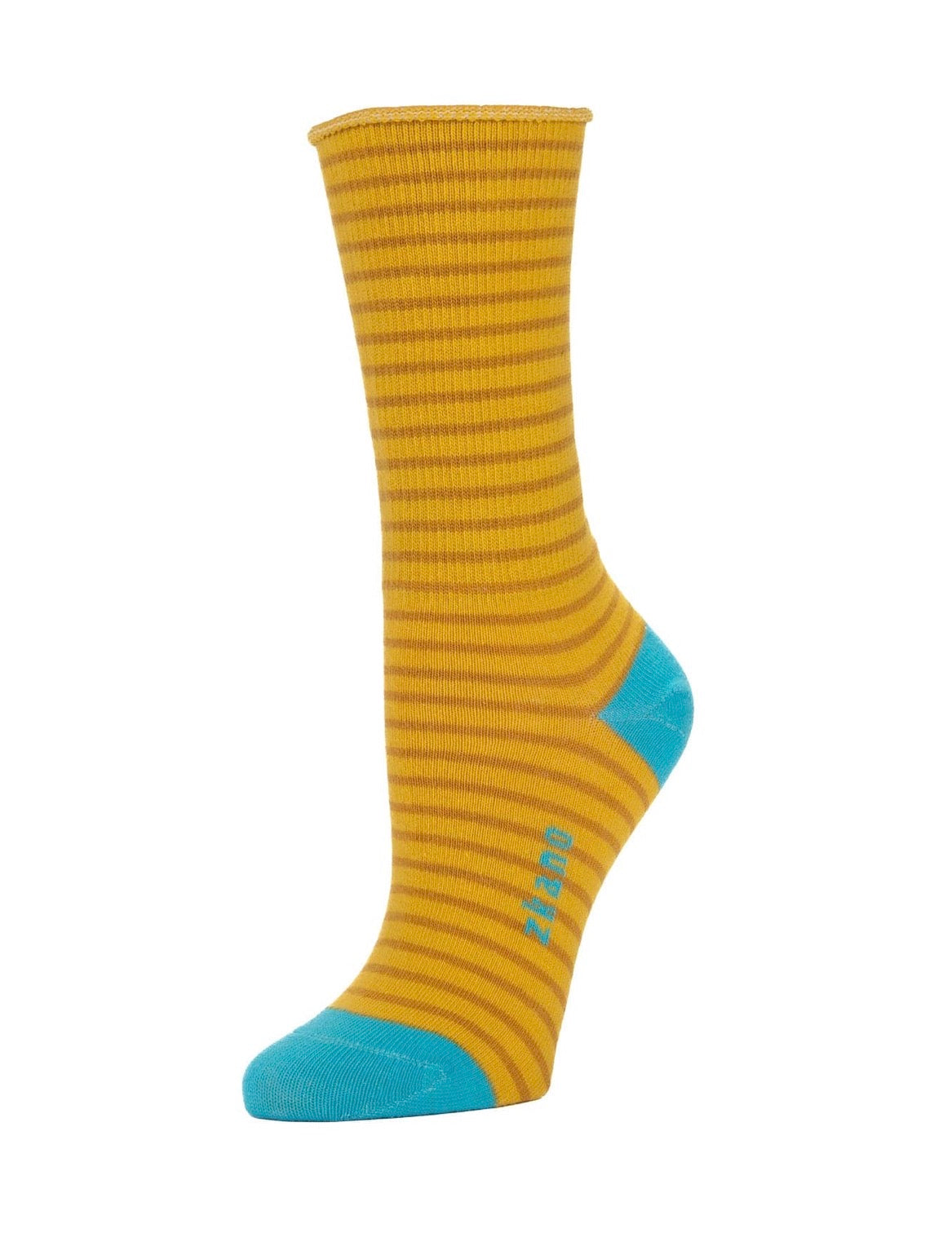 Rose Roll Top Crew Socks - Golden Hour