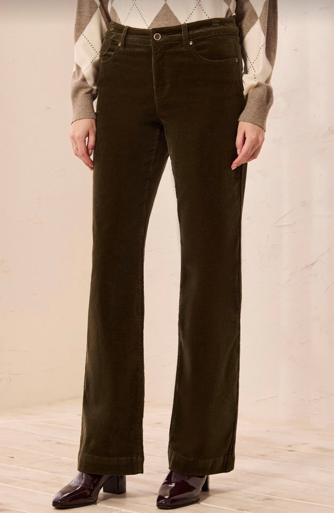 Five-Pocket Corduroy Pants - Basil