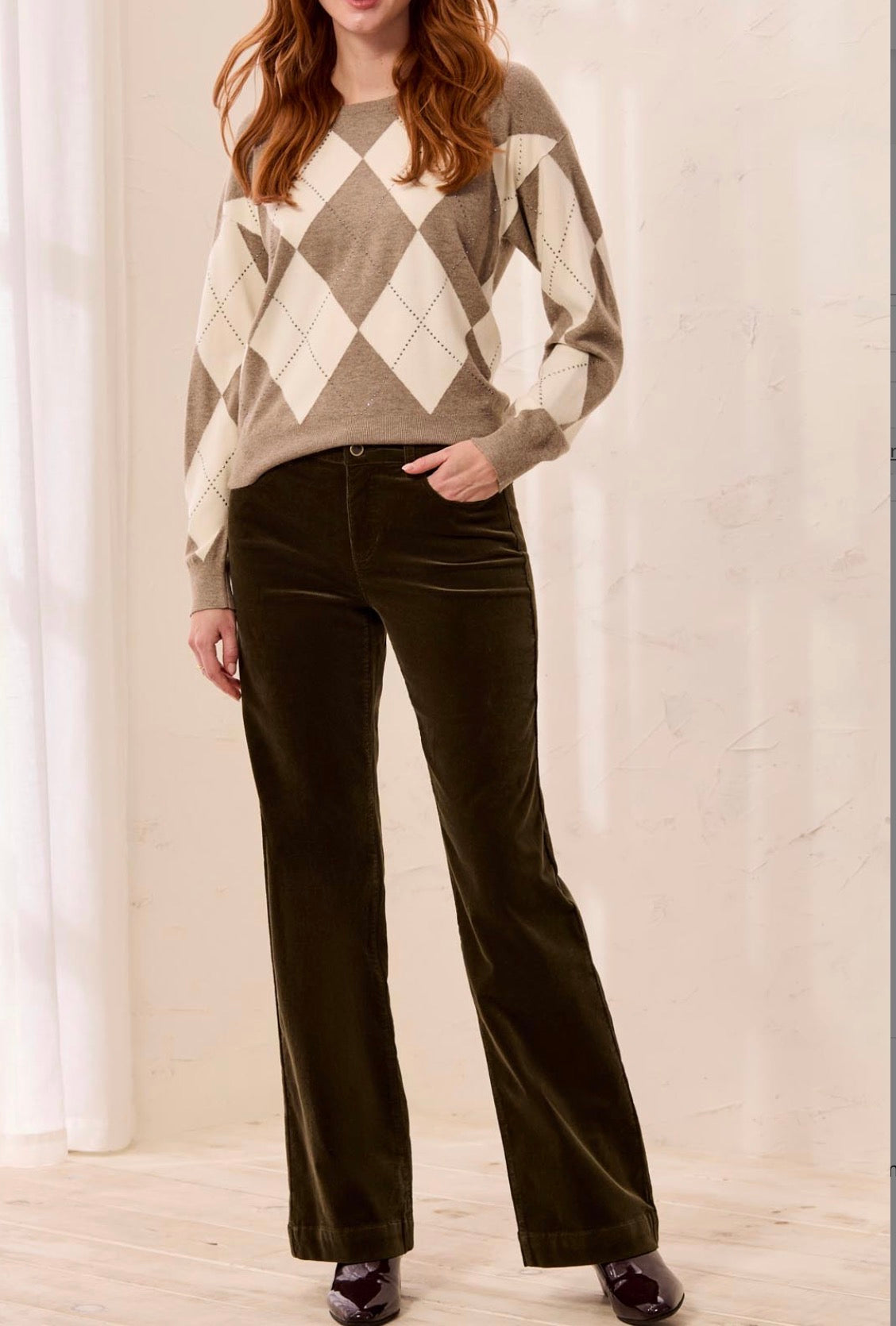 Five-Pocket Corduroy Pants - Basil