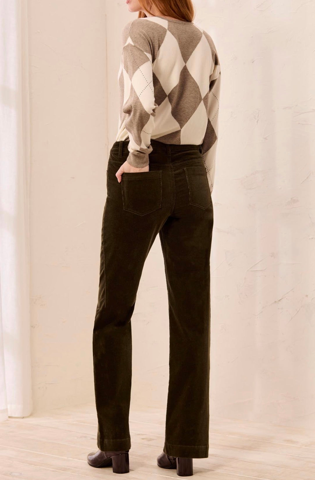 Five-Pocket Corduroy Pants - Basil
