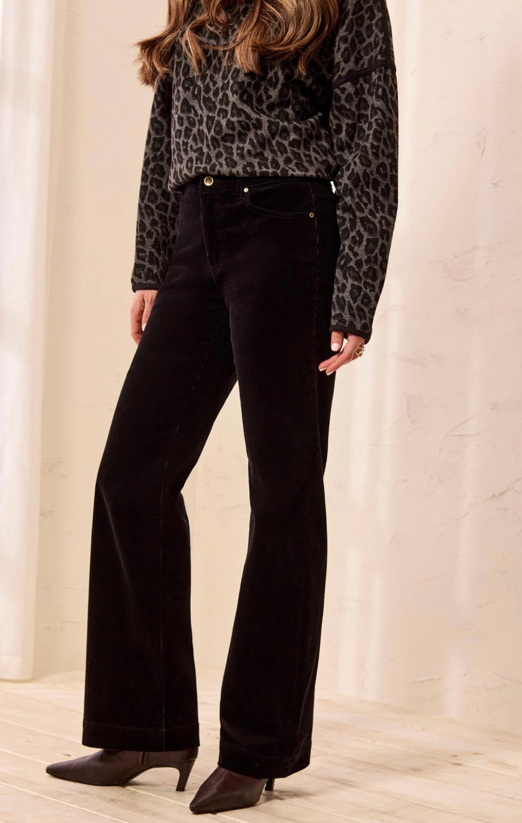Five-Pocket Corduroy Pants - Black