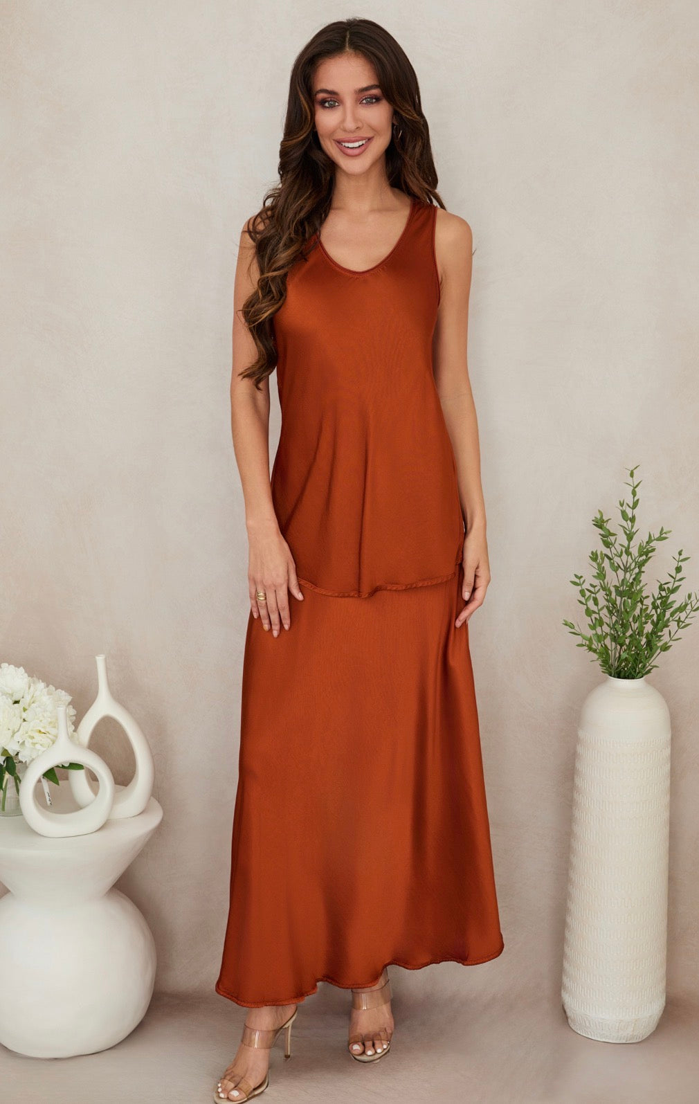 Silky Tank Top - Rust