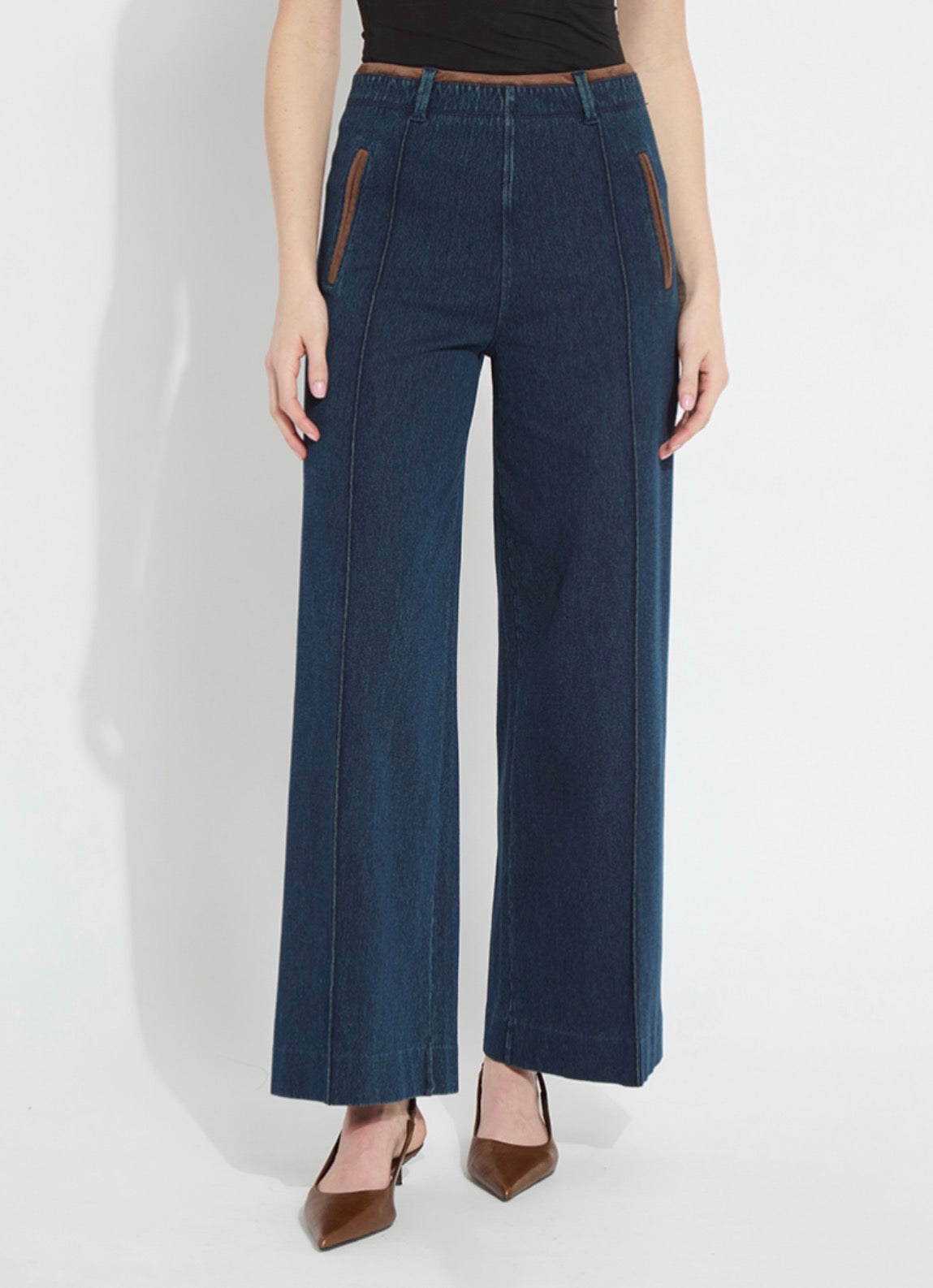 Angelica High Waist Pintuck Jeans - Indigo
