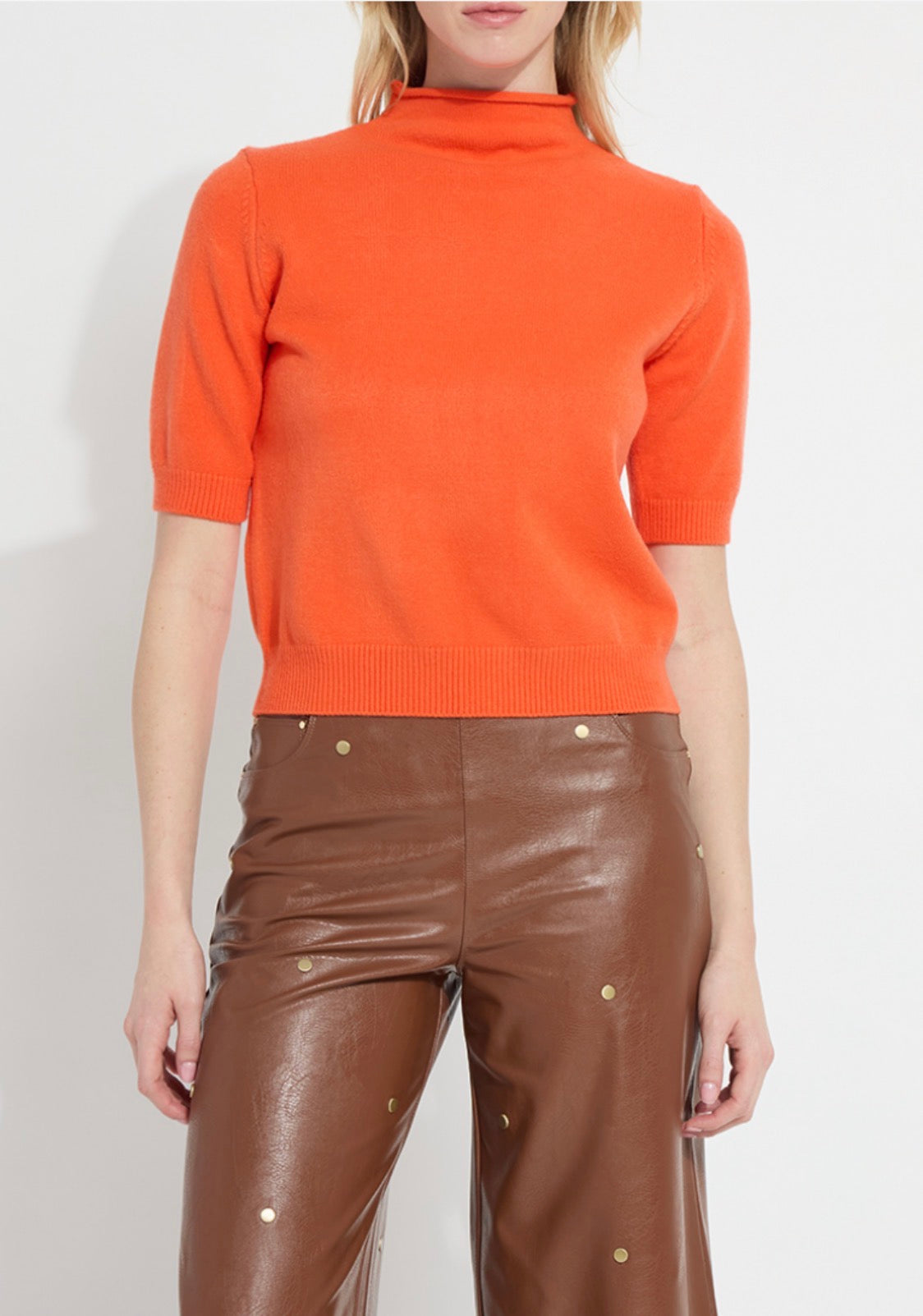 Delphina Short Sleeved Sweater - Spiced Flame