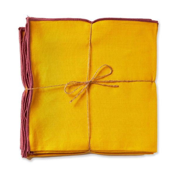 Pop of Color Cloth Napkins - Set of 4 - Yellow