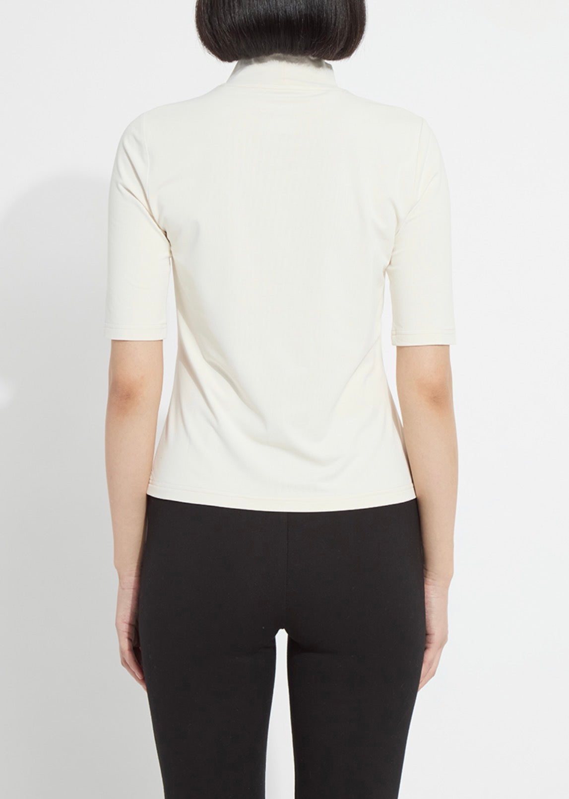 Clara Mock Neck Elbow Sleeve Top - Macadamia