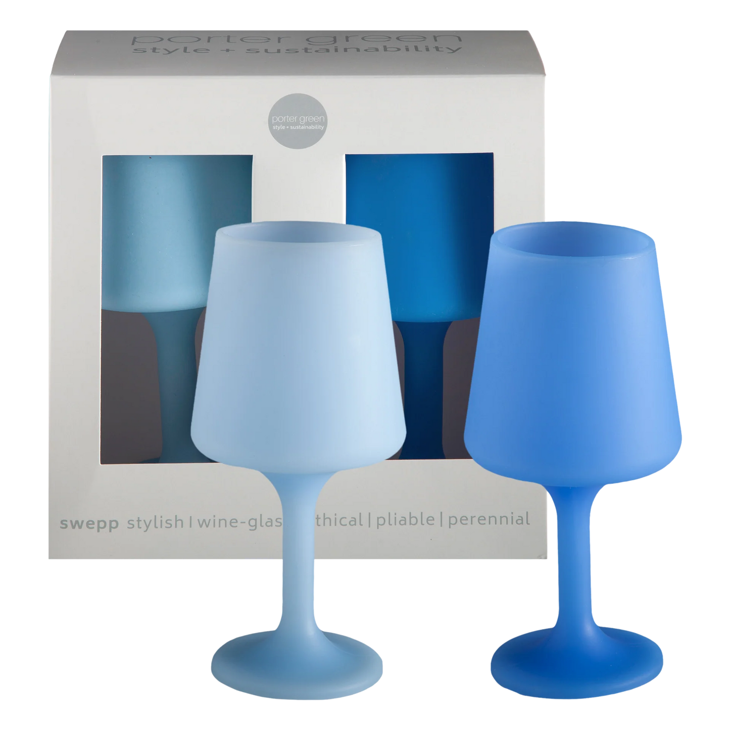 Swepp Unbreakable Wine Glass - Kingfisher & Sky - Box of 2