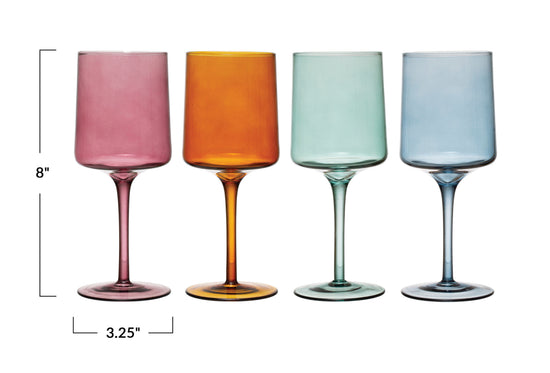 Stemmed Wine Glass - Amber