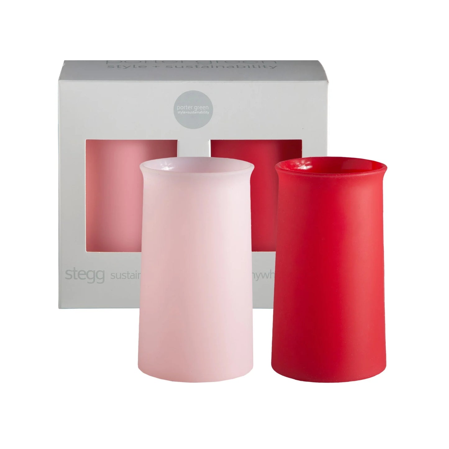 Stegg Unbreakable Drinking Glass - Cherry & Blush - Box of 2