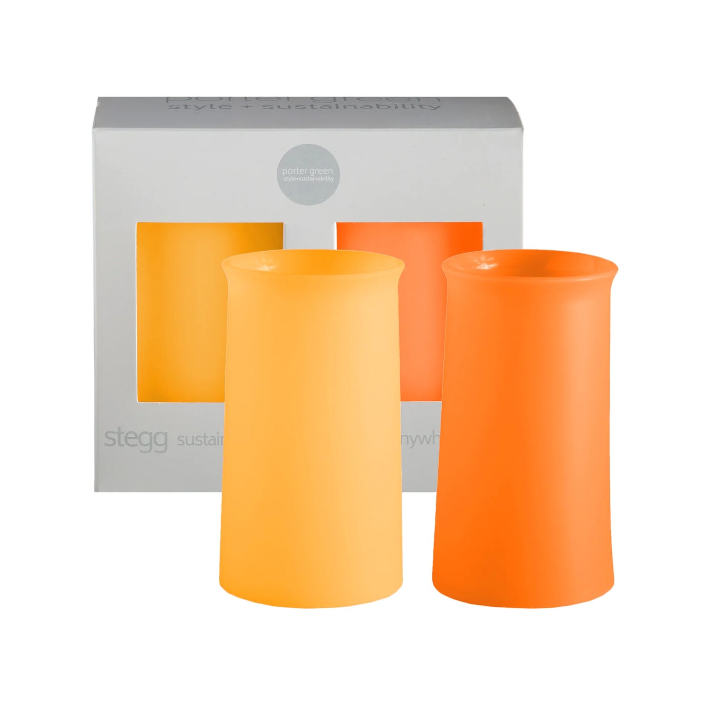Stegg Unbreakable Drinking Glass - Cantaloupe & Buttermilk - Box of 2