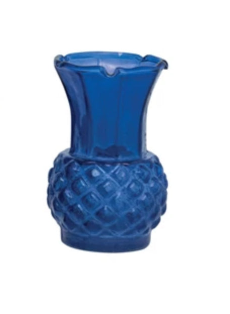 Debossed Glass Bud Vase - Blue
