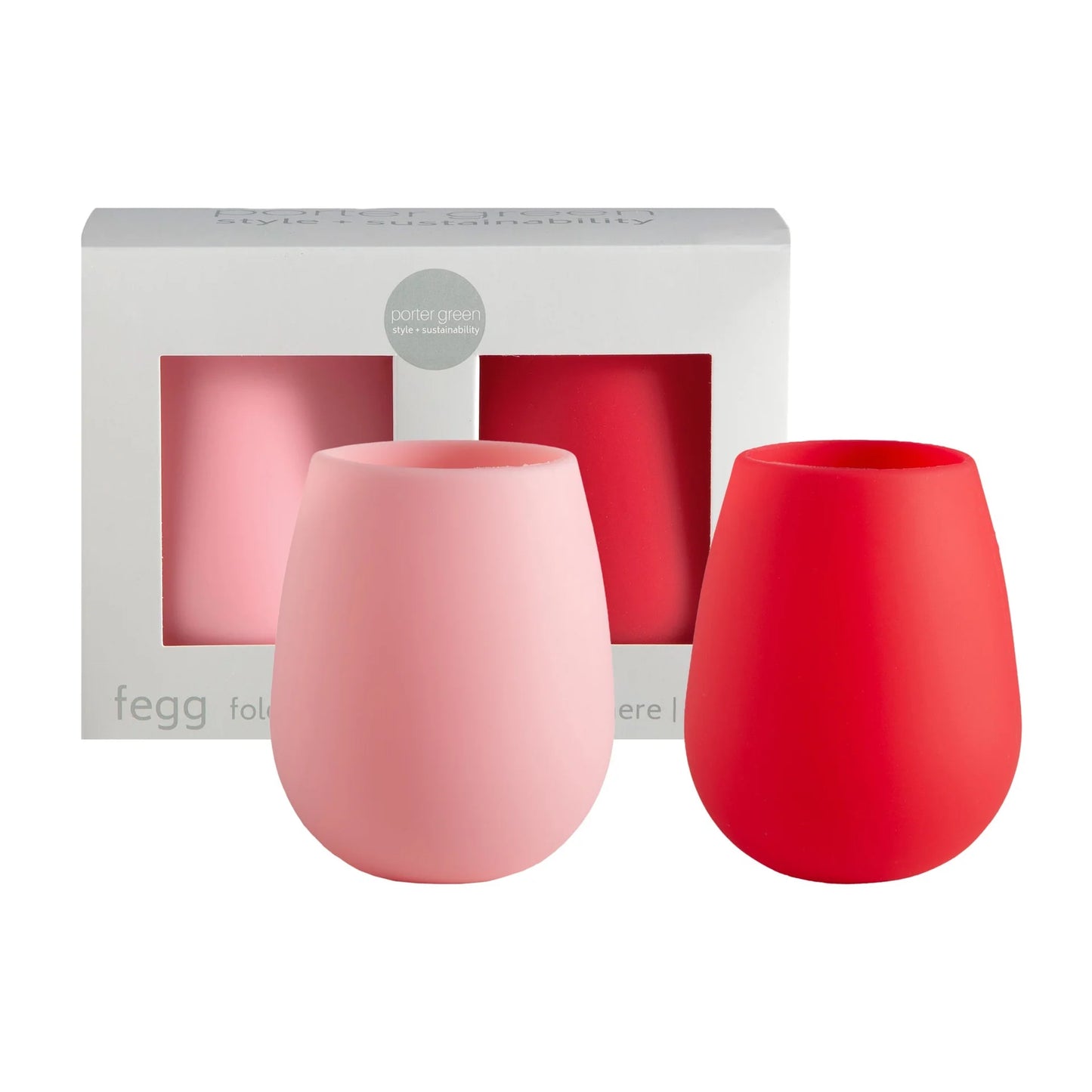 Fegg Unbreakable Stemless Wine Glass - Cherry & Blush - Box of 2