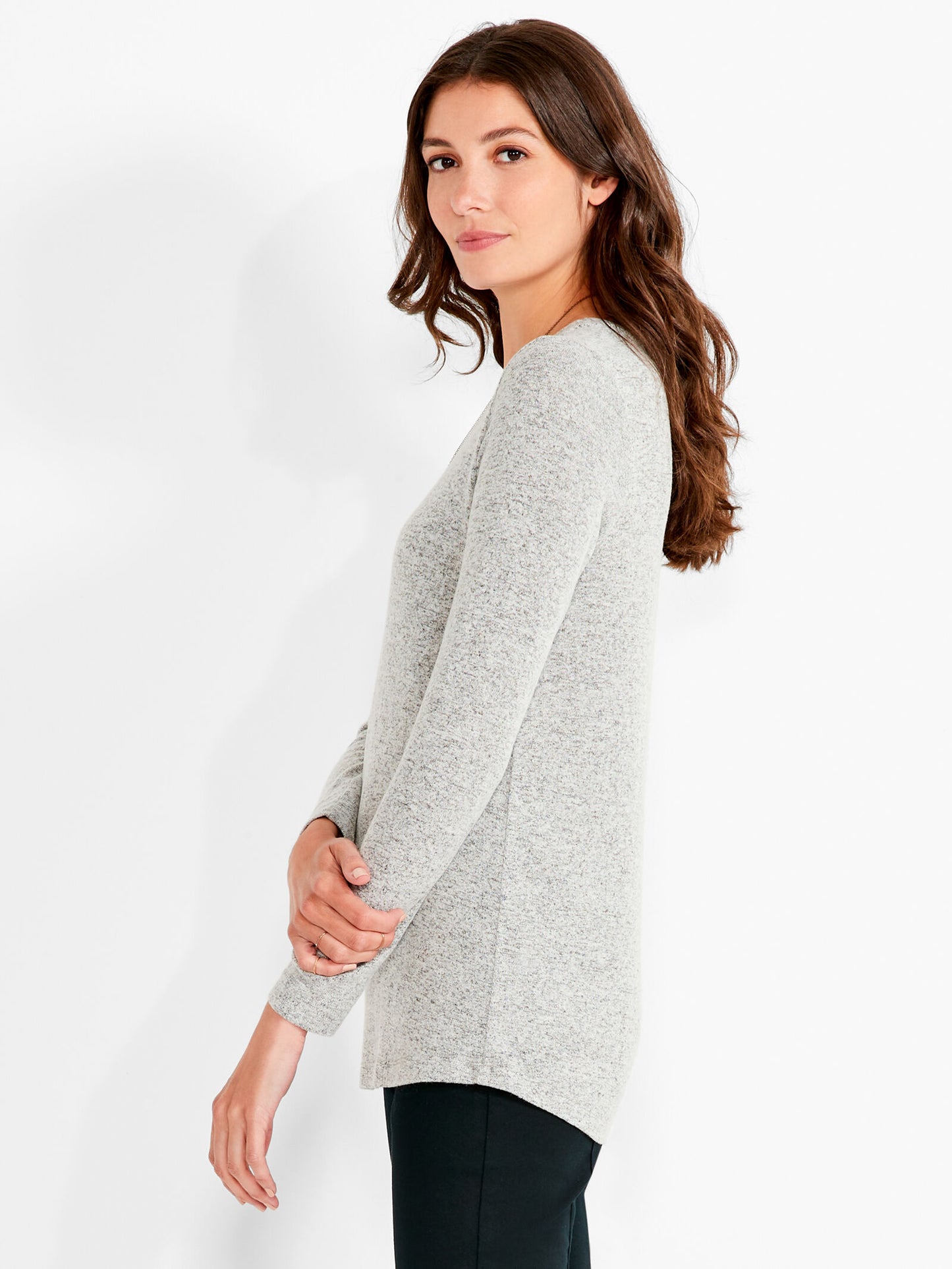 Sweet Dreams Long Sleeve V-Neck Tee - Grey