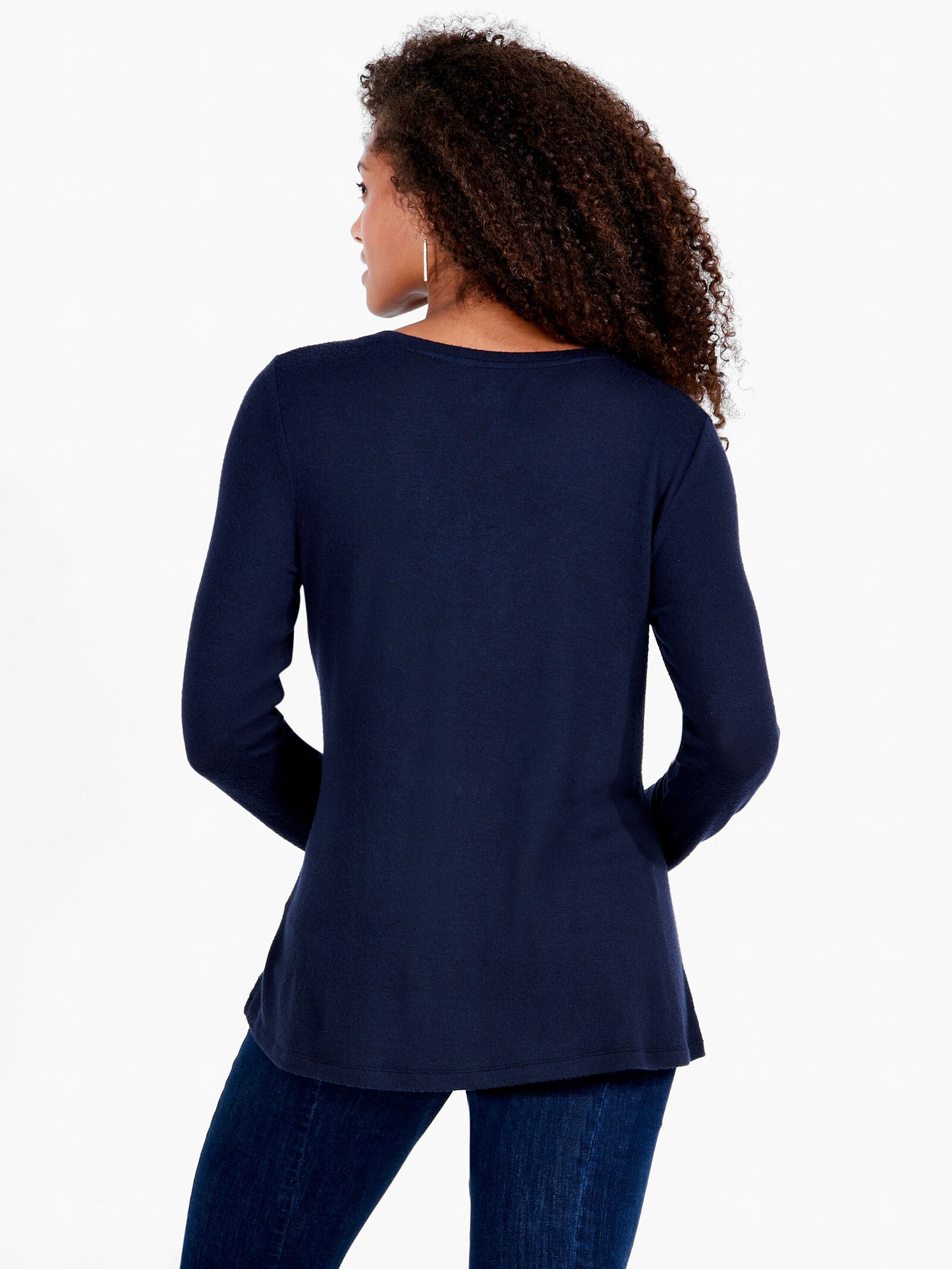 Sweet Dreams Long Sleeve V-Neck Tee - Dark Indigo