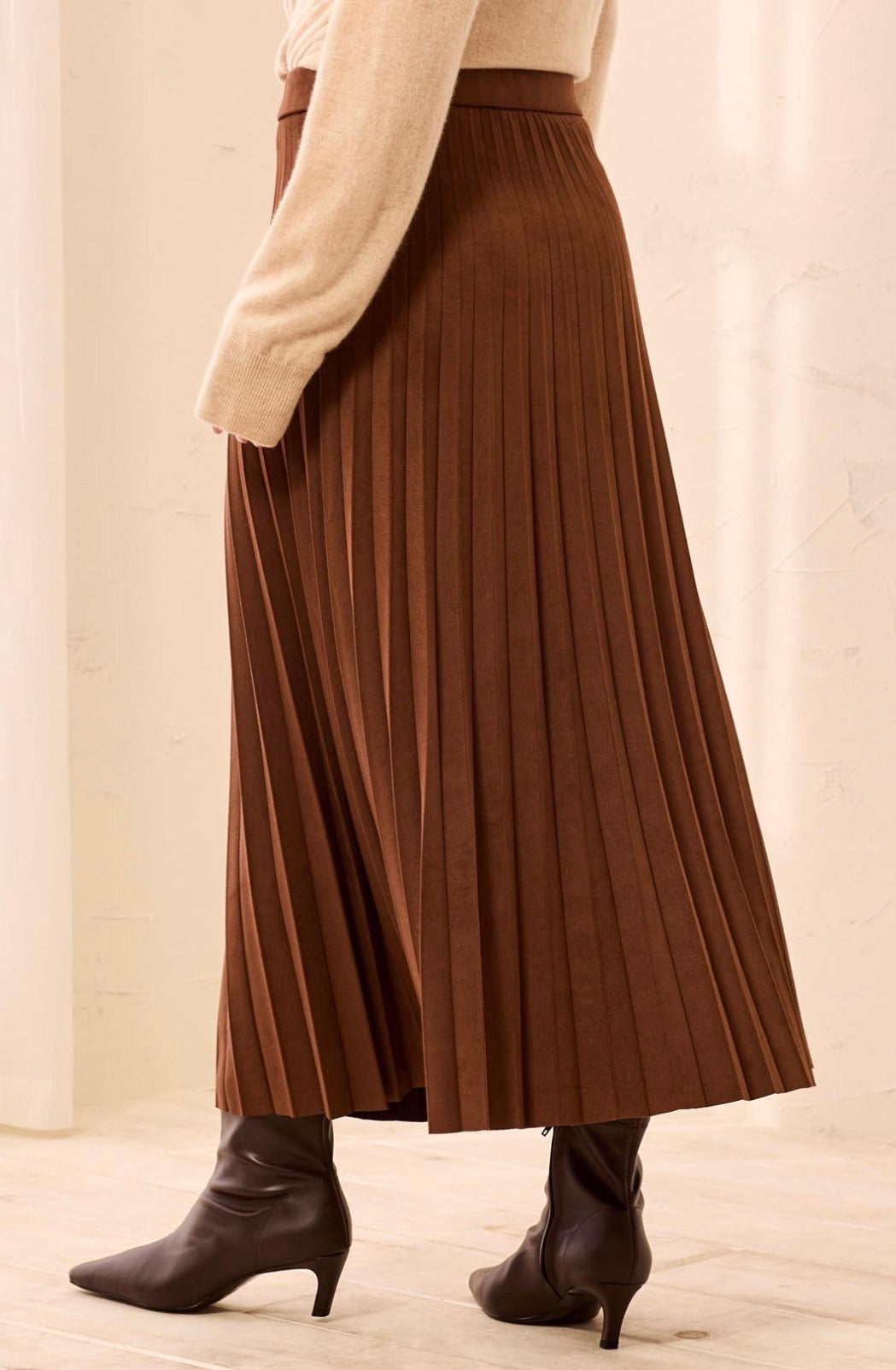 Pull-On Pleated Skirt - Hickory