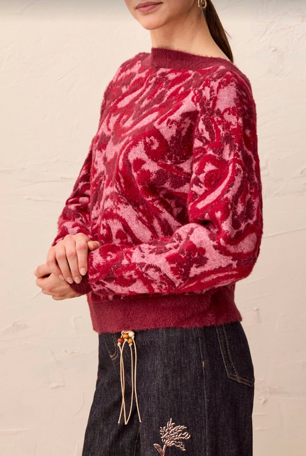 Wear Two Ways Cardigan Sweater - Pink Frost