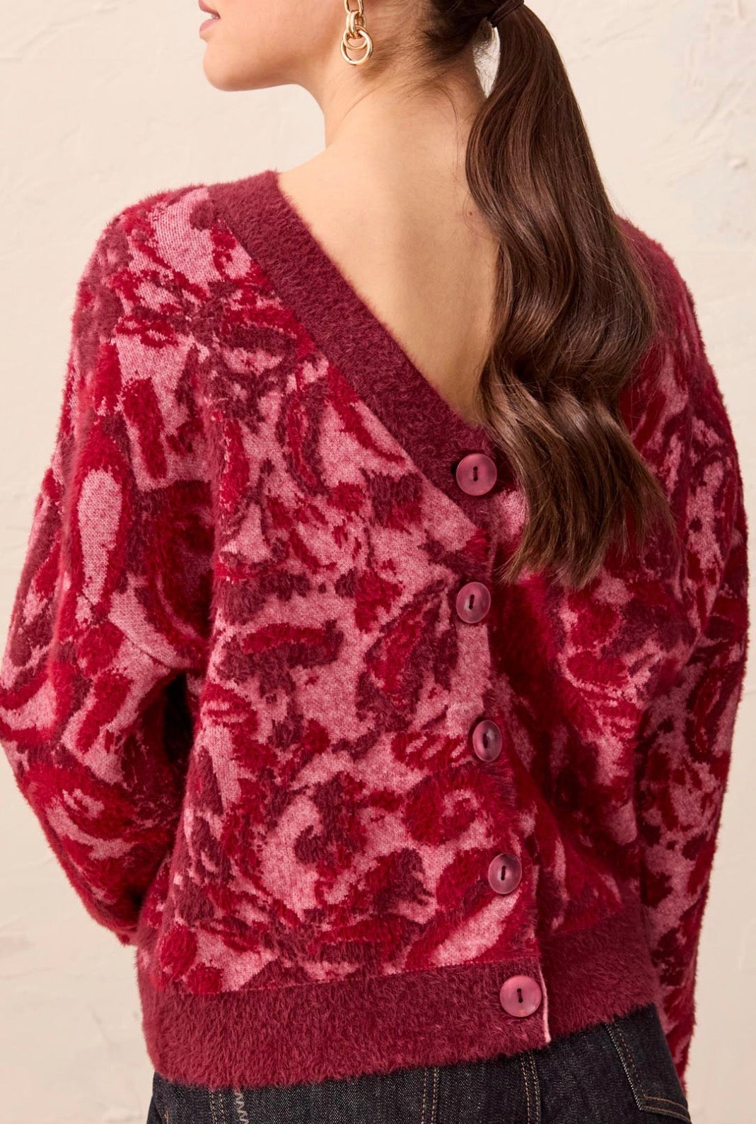 Wear Two Ways Cardigan Sweater - Pink Frost