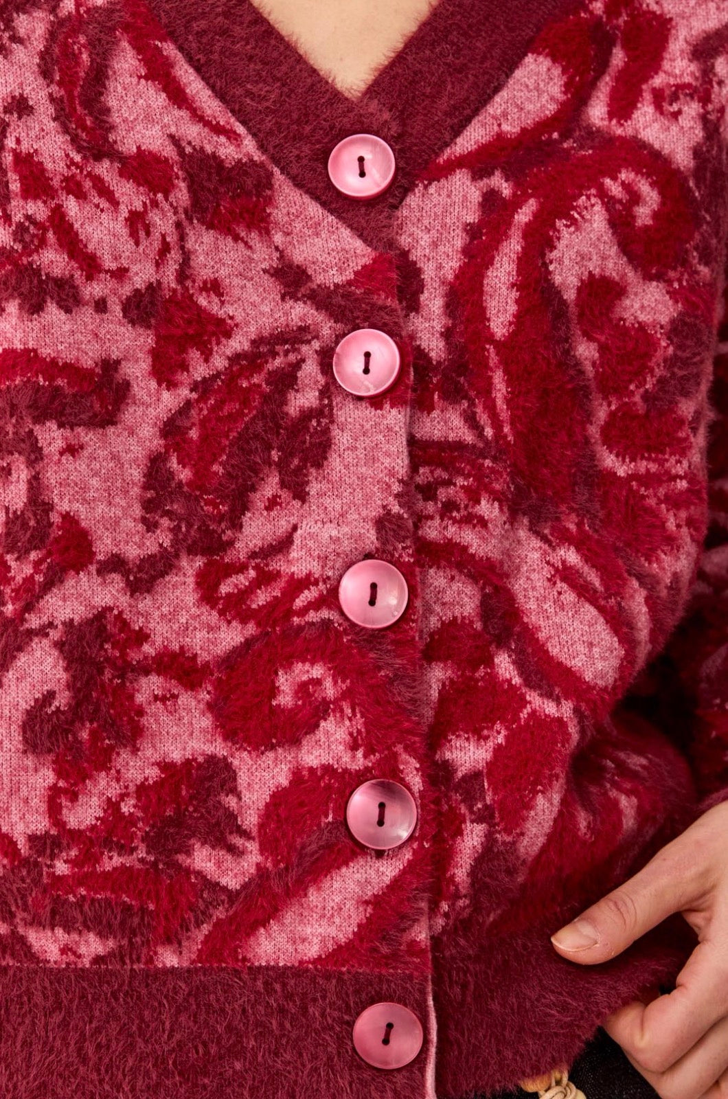 Wear Two Ways Cardigan Sweater - Pink Frost