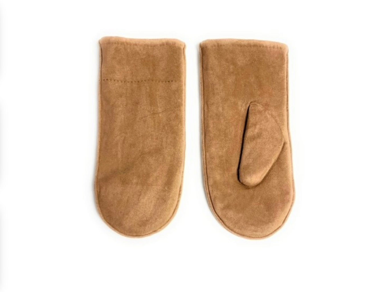 Micro Suede Mittens - Camel