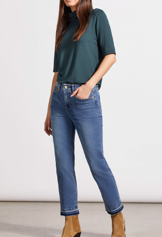 Audrey Wide Leg Cropped Pants - River Blue