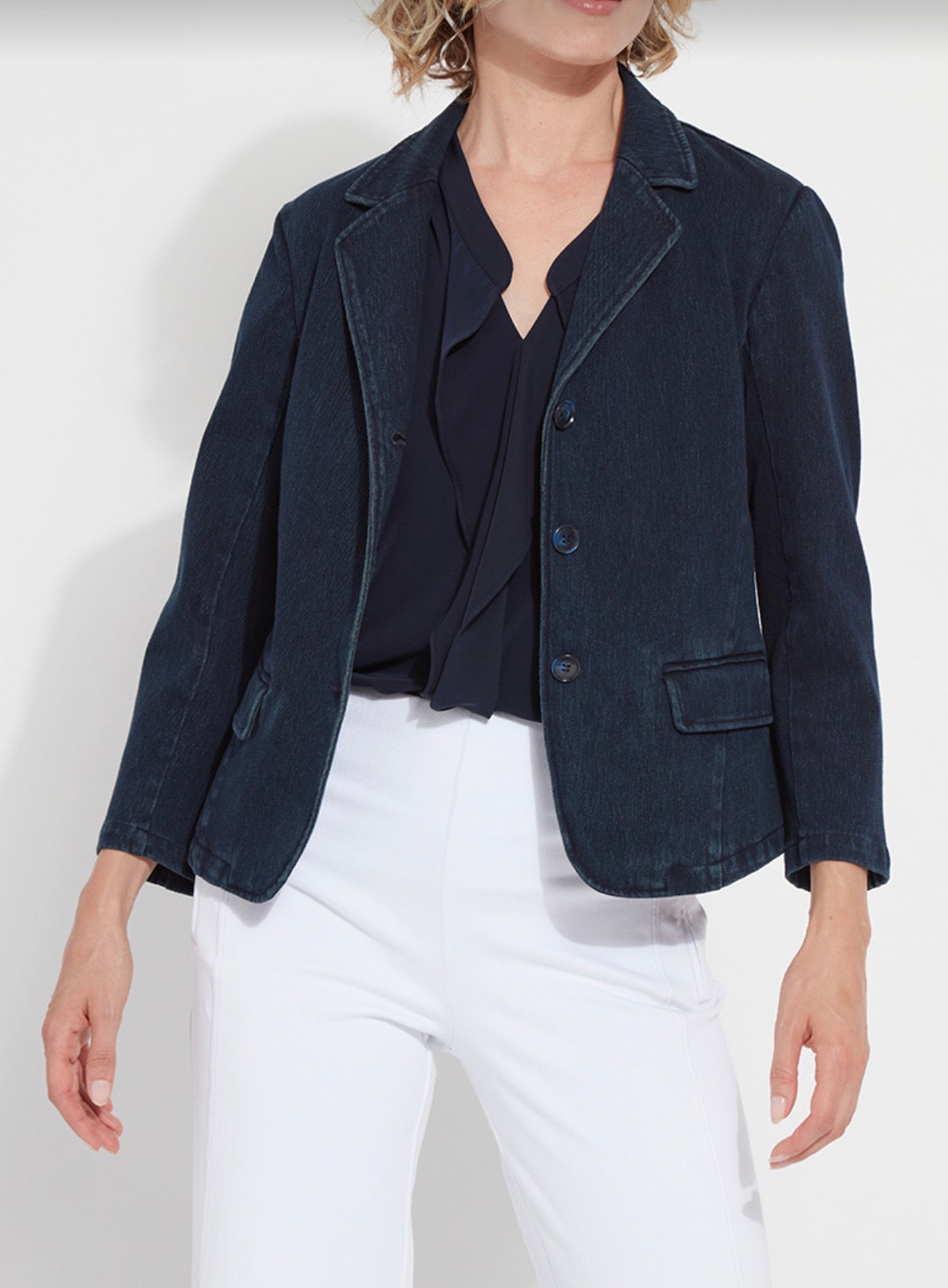 Della Cropped Denim Jacket - Indigo