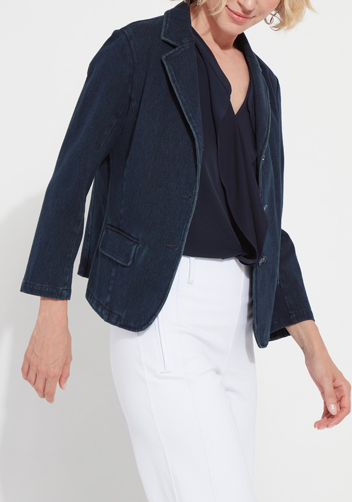 Della Cropped Denim Jacket - Indigo