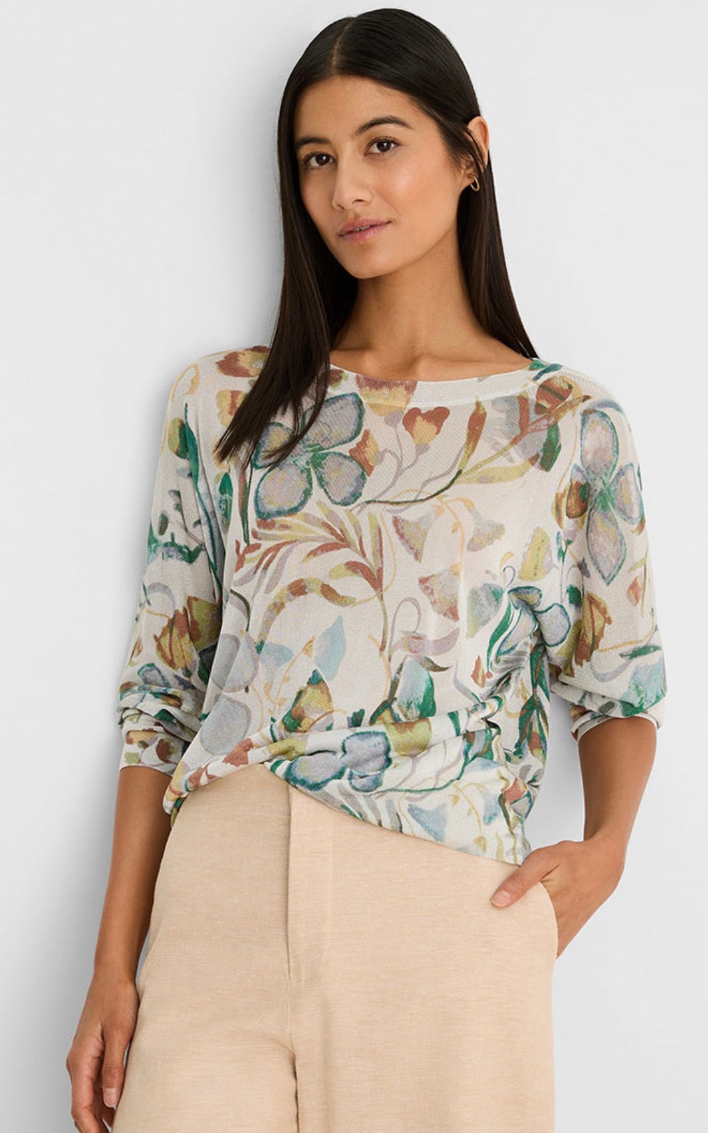 Pressed Flowers Luxe Sweater - Neutral Multi