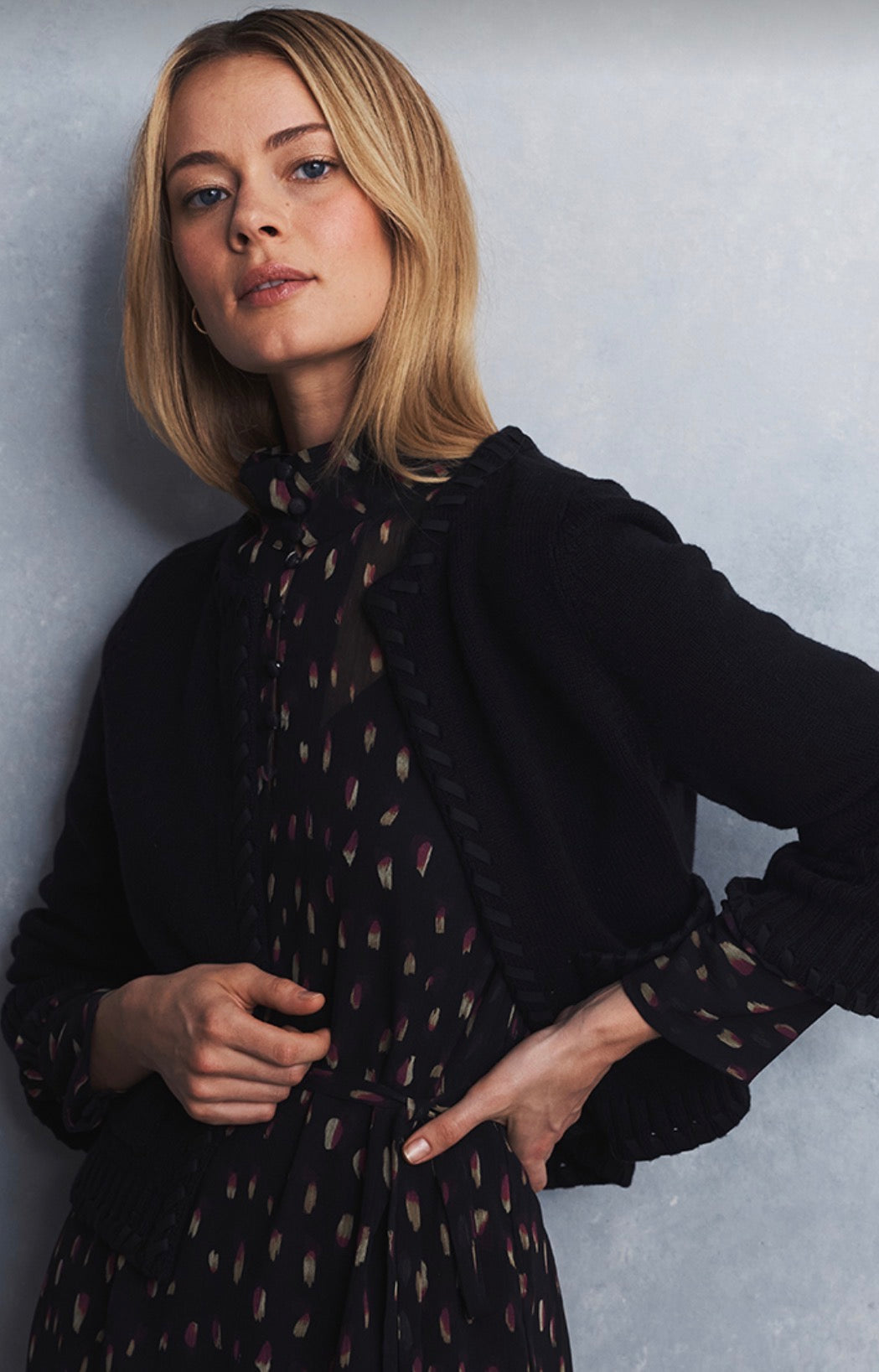 Latigo Lace Cardigan Jacket - Black