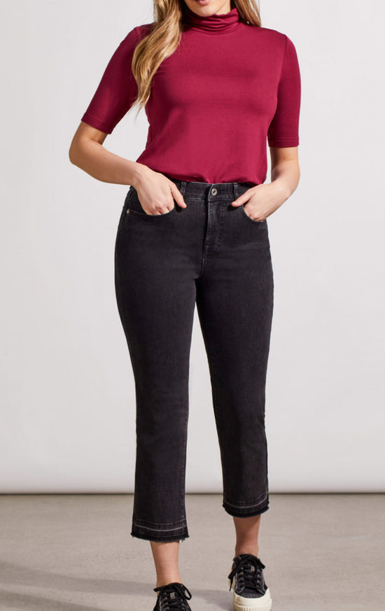 Sophia Microflare Crop Pant - Dusty Black