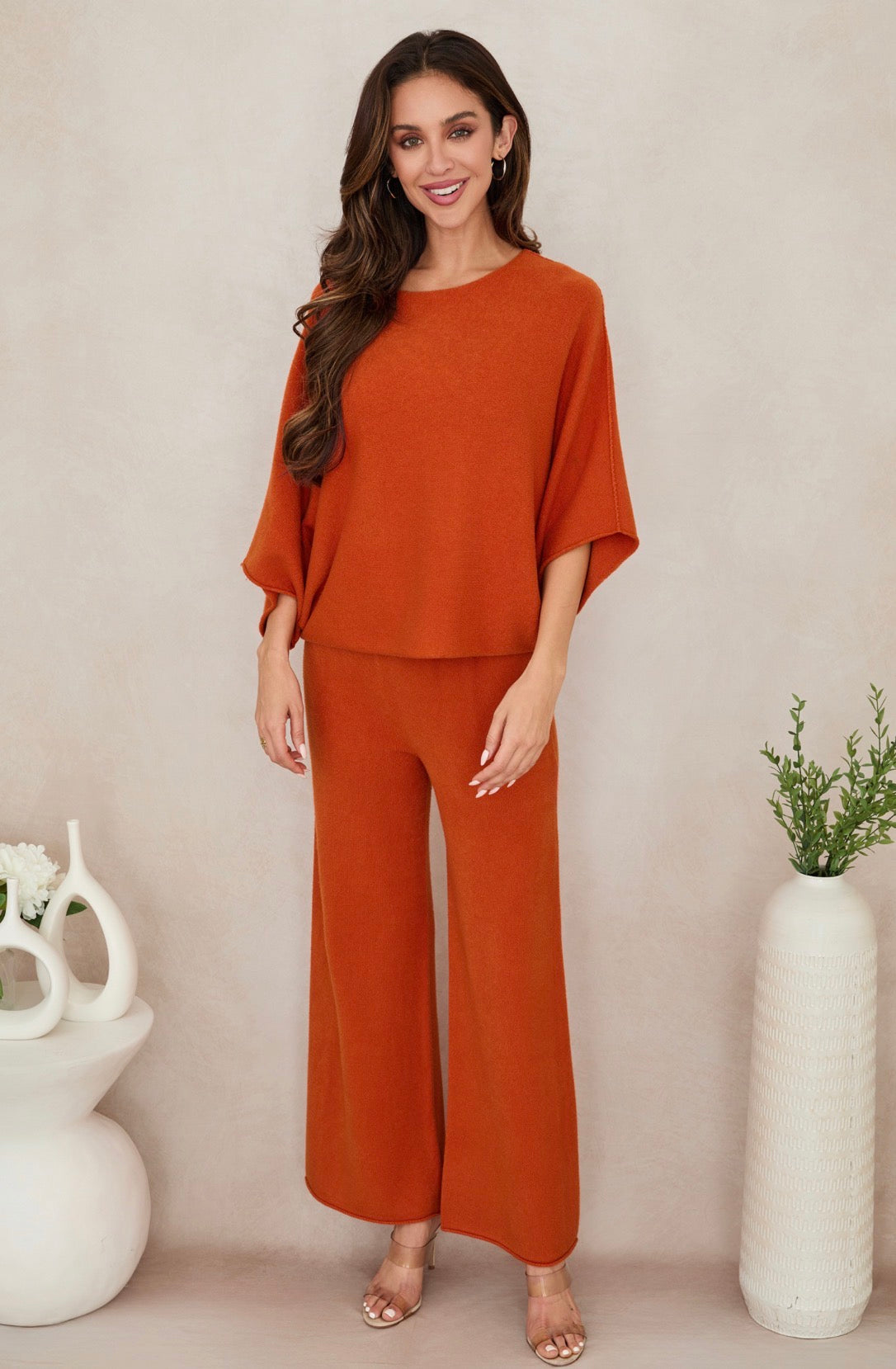 Dolman Sleeve Sweater - Rust