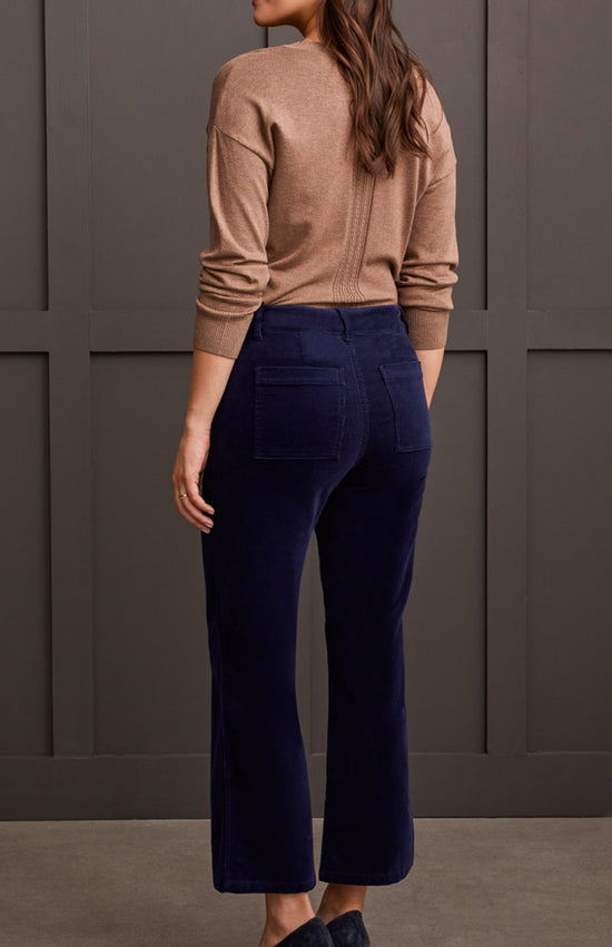 Stretch Corduroy Straight Leg Pants - Sapphire