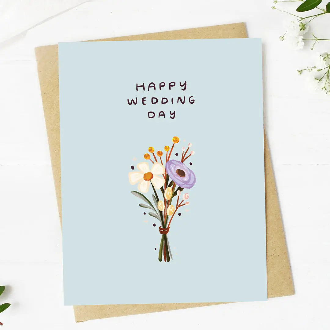 Happy Wedding Day Bouquet Greeting Card