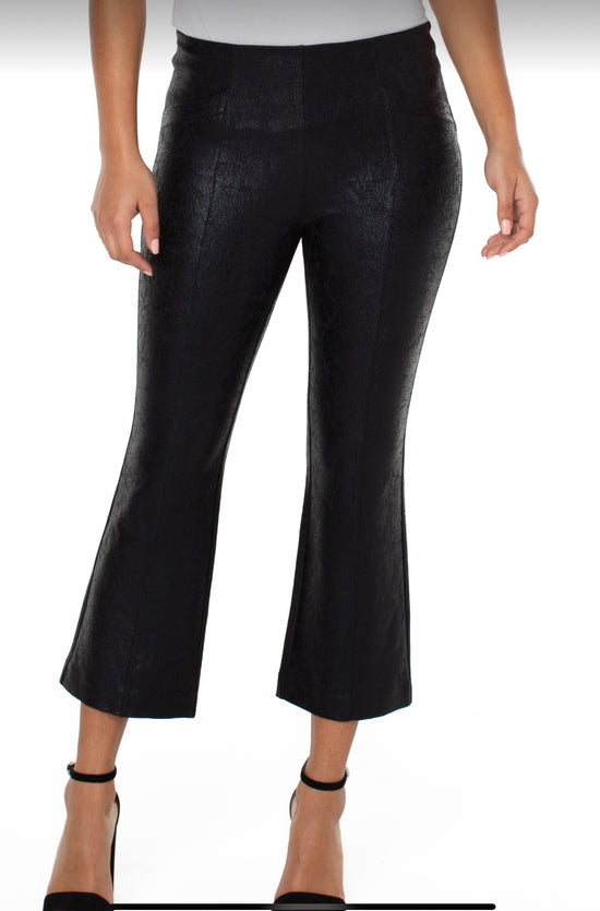 Stella Kick Flare Cropped Jeans - Black Crackle