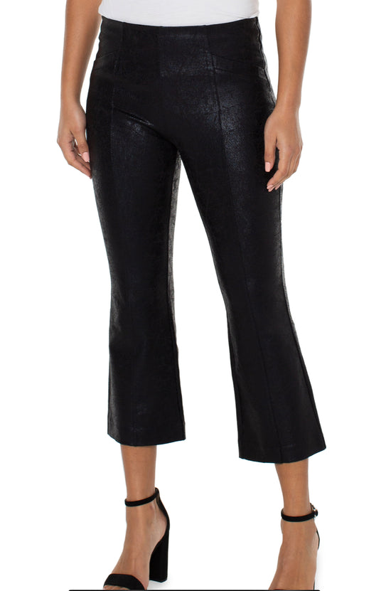 Stella Kick Flare Cropped Jeans - Black Crackle