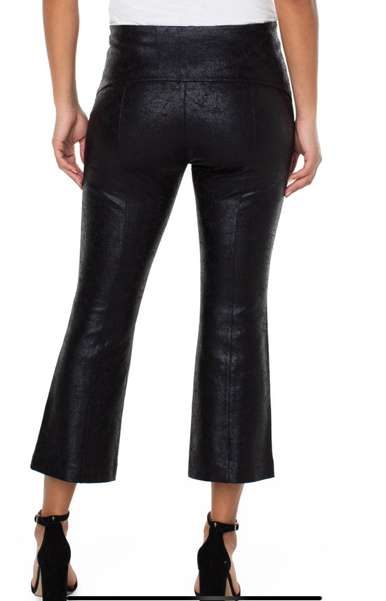 Stella Kick Flare Cropped Jeans - Black Crackle