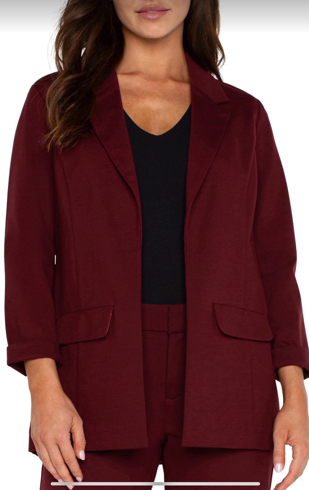 Boyfriend Blazer with Princess Darts - Bordeaux