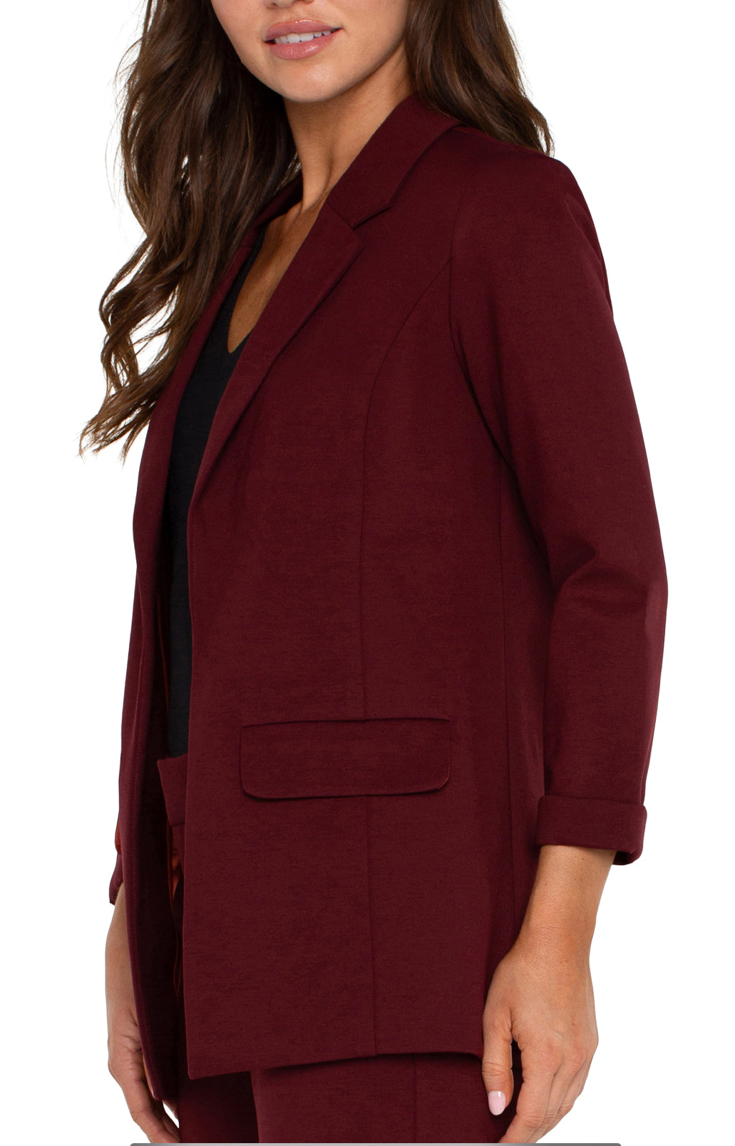 Boyfriend Blazer with Princess Darts - Bordeaux