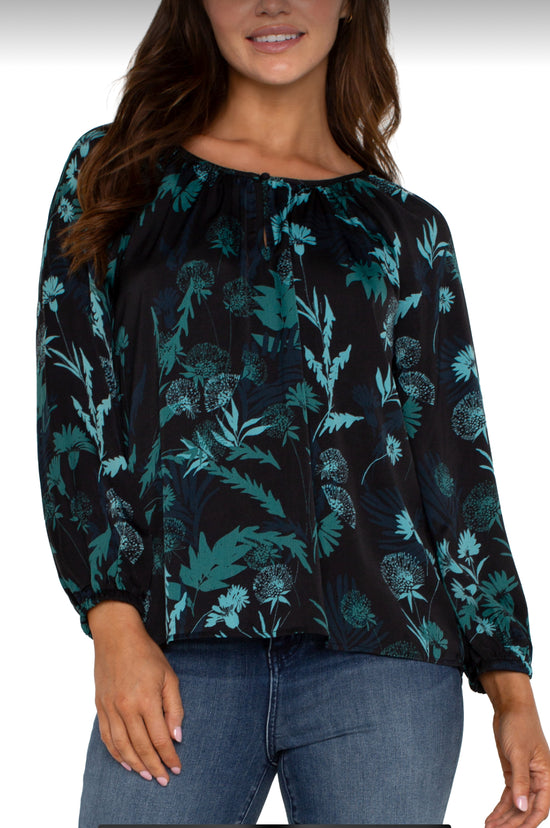 Long Sleeve Top with Shirred Sleeves