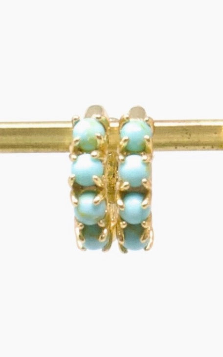 Luna Huggie Earrings - Turquoise