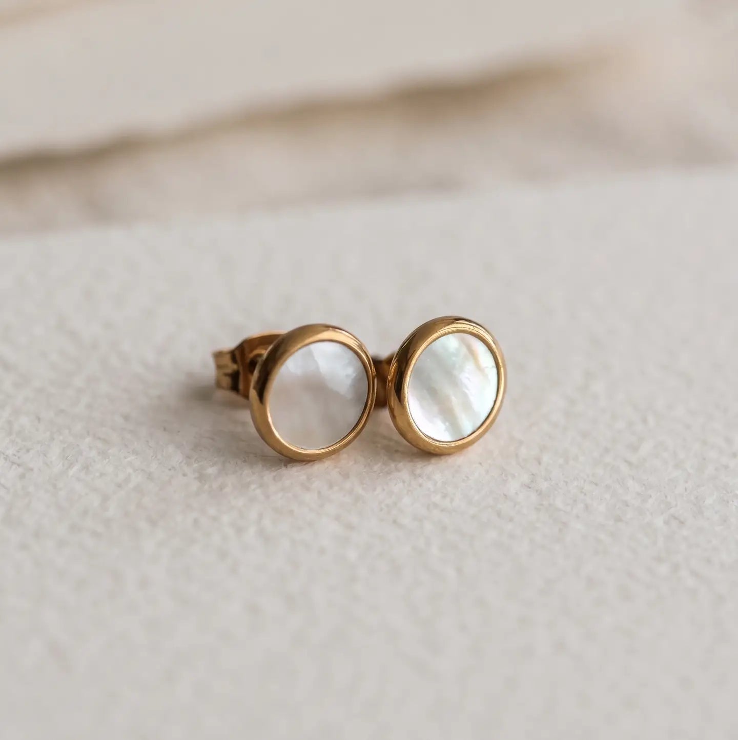Classic Mother of Pearl Stud Earrings