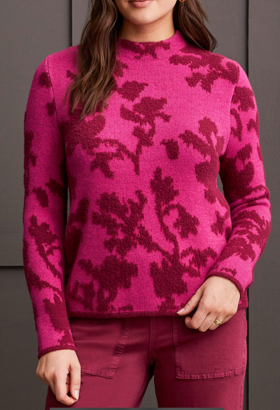 Fuzzy Double Knit Sweater - Port Wine