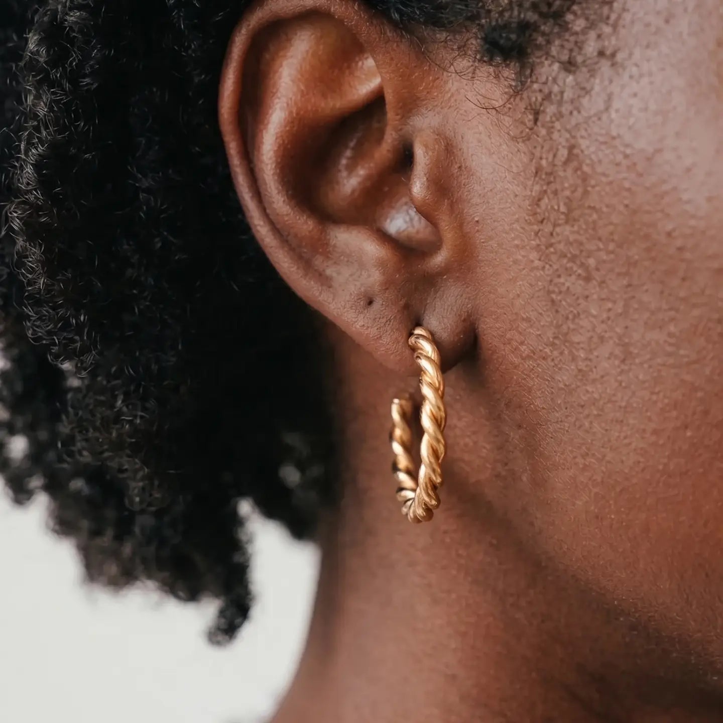 Twisted Gold Hoop Earrings