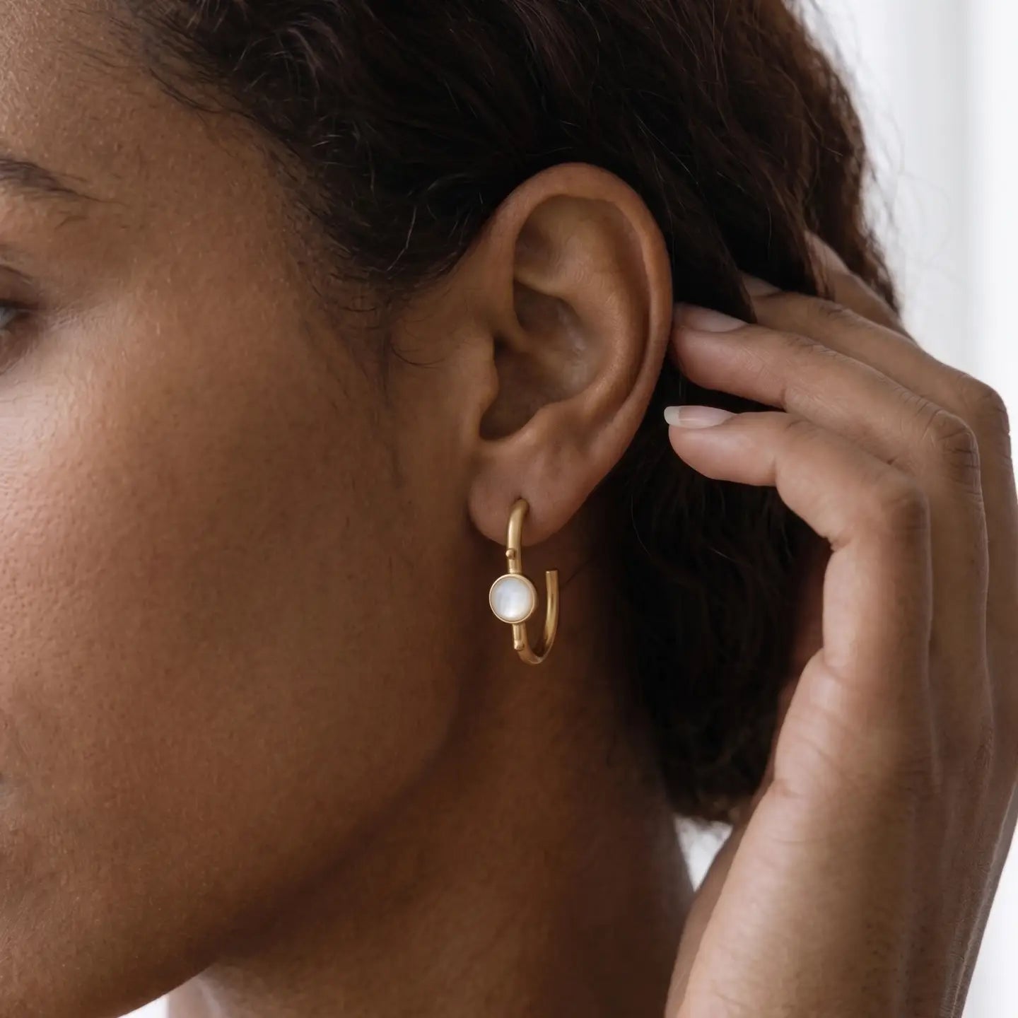 Mother of Pearl Hoop Earrings