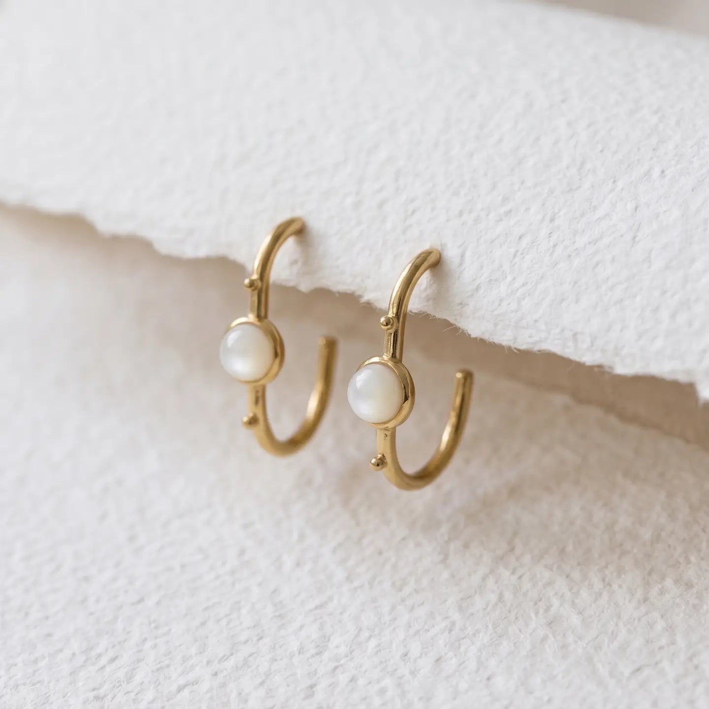Mother of Pearl Hoop Earrings