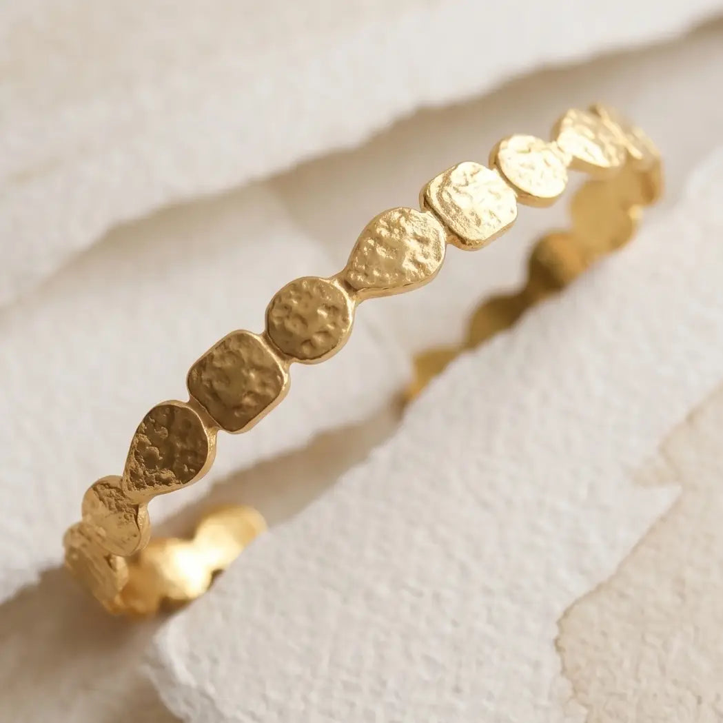 Hammered Gold Cuff Bracelet